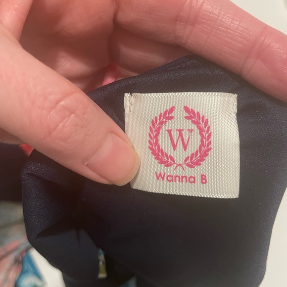 Wanna B Brand Women's Medium Bright Blue Floral Print Maxi Dress Pockets - Picture 5 of 7